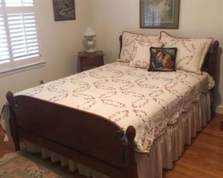 4-piece maple Bedroom set (full-size Bed & small Side Table shown here)