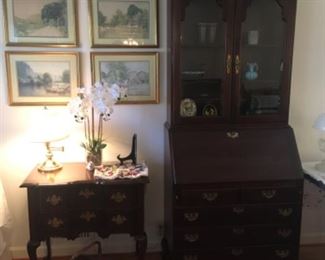 Ethan Allen mahogany Secretary and small mahogany Pennsylvania House 2-drawer Cabinet (both with original keys for locking)