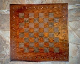 Late 1700's Brass Inlaid Chess Board/Coffee Table
