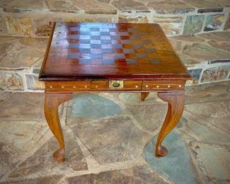 Late 1700's Brass Inlaid Chess Board/Coffee Table
