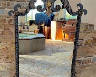 19th Century Solid Iron Mirror