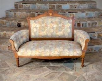 Late 1800's Walnut Settee