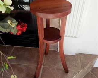 Small pegged wood stand - signed