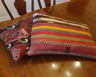 Handmade pillows from rugs