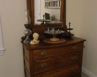 Oak Dressing Chest with Mirror