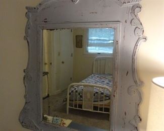 Distressed Robin Egg Blue Mirror