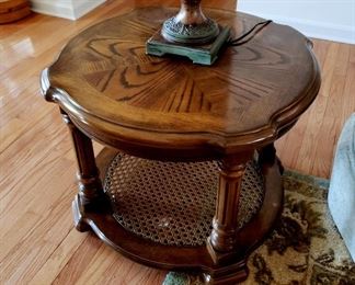 Lot 7 - Pair of Wood / Cane End Tables
