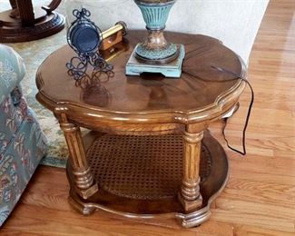 Lot 7 - Pair of Wood / Cane End Tables