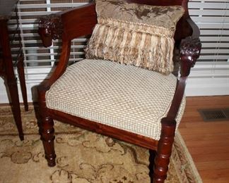 Lot 15 - EJ Victor Wood Rams Head Chair