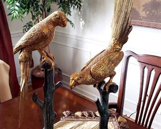 Lot 33 - Pair of Maitland-Smith Metal Parrot Sculptures