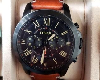Lot 54 - Lot of Men's Watches + Fossil Leather Watch Box