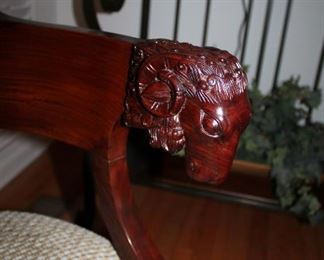 Lot 15 - EJ Victor Wood Rams Head Chair