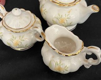 Miniature bone china tea set