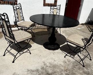 Wrought iron table & chairs