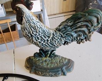 Cast iron rooster door stop
