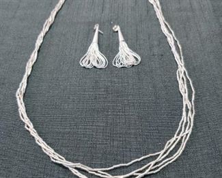 Sterling necklace and earring set