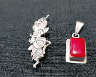 Sterling pin and pendant