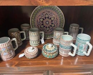 S.A. hand painted pottery 