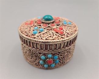 Beaded ornate trinket box