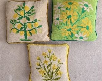 Vintage needlework decorative pillows