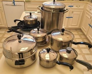 Aluminum clad stainless steel FARBEREARE cooking pots