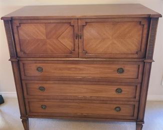 Drexel chest of drawers with top cabinet