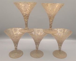 Gold martini glasses