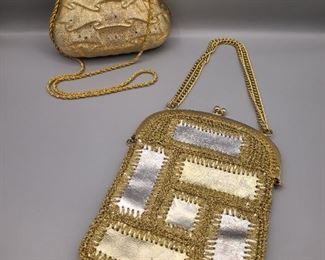 Gold evening bags