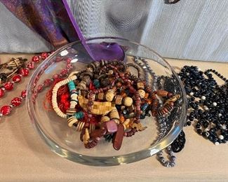 Wood beaded necklaces 