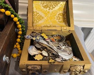 Treasure chest FULL of souvenir spoons from all over the world