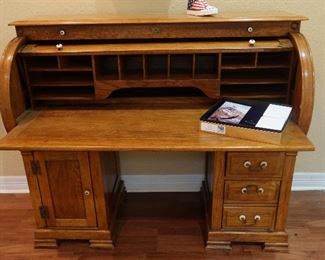 Roll Top Oak Desk