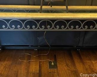 Beveled Glass Top Console Table with Iron Base