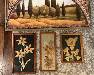 Framed Flower Art and Wall Plaque