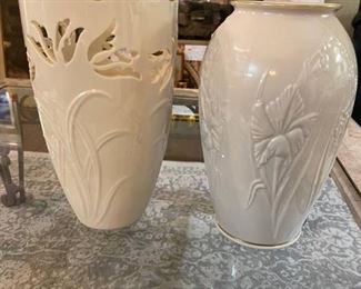 Two Cream Lenox Vases