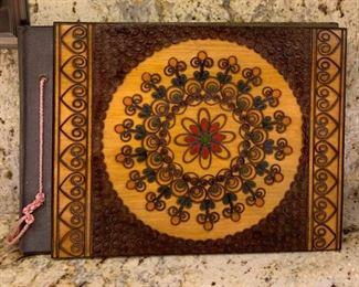 Vintage Hand Carved Wooden Polish Photo Album