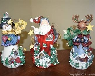 Vintage Home Interiors 3pc Let Celebrate Christmas Figurine Set