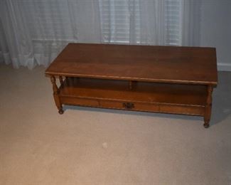 Ethan Allen vintage coffee table with drawer
