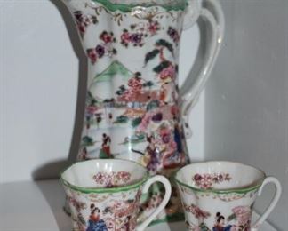 Antique Japanese bone china tea set