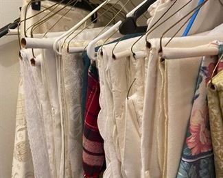 lots of linen tablecloths