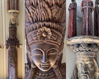Tall Carved Statue
Figural Sconce
Set of Small Medium statues
