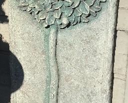 Large Concrete Planter Flower Relief