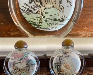 Reverse Painted Glass Snuff Bottle