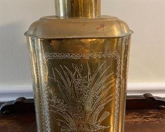 Large Etched Brass Container 