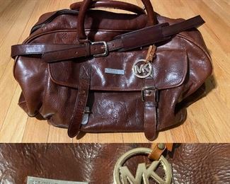 Large Michael Kors Leather Duffel Bag