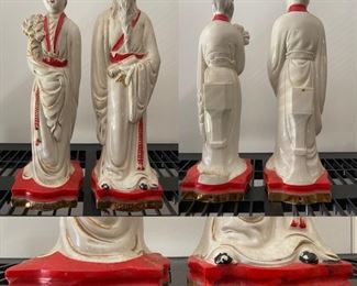 Fine Porcelain Mistress & Scholar Lamps not wired