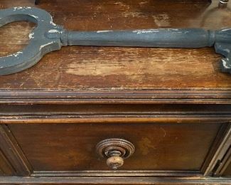 Large Wooden Painted Key