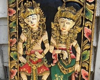 Dimensional Wood Carved Indonesian Art