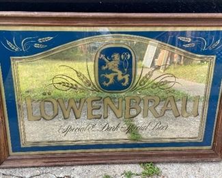 Vintage Lowenbrau Bar Mirror Sign