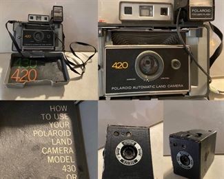 Vintage Polaroid Automatic Land Camera 420
 Vintage Coronet B20 Box Meniscope Camera