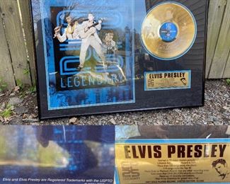 2001 Elvis Presley 24Kt Gold Plated Record Framed Ltd Edition 45/1000